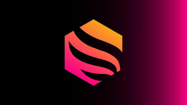 The YL logo on a black to pink gradient background